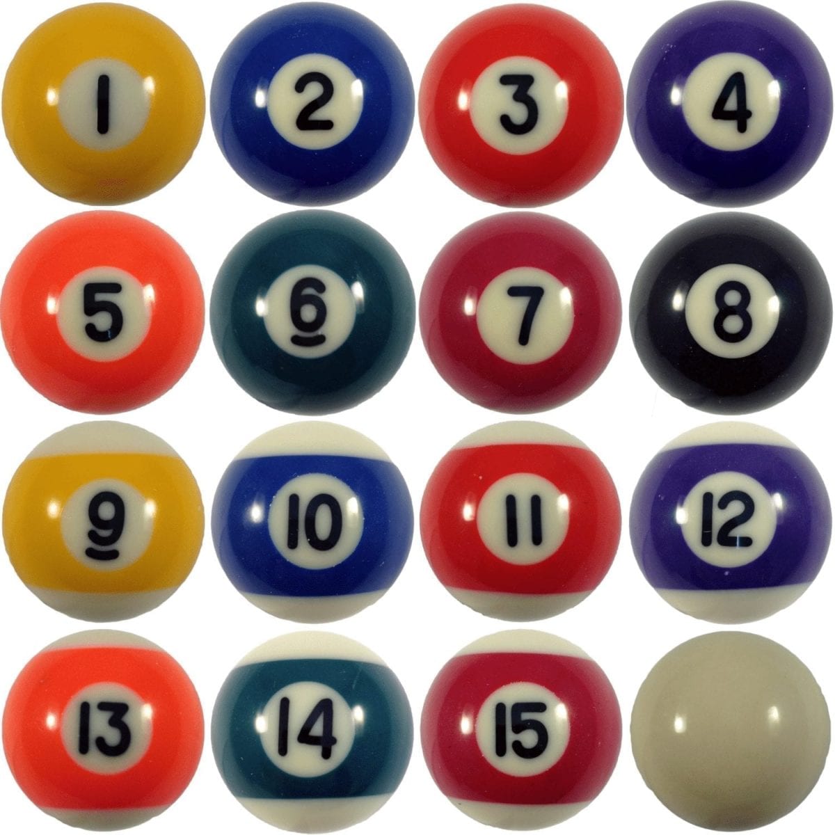 Set of 16 Miniature Small Mini Pool Balls Billiard 1 1/4" Ho Jx 