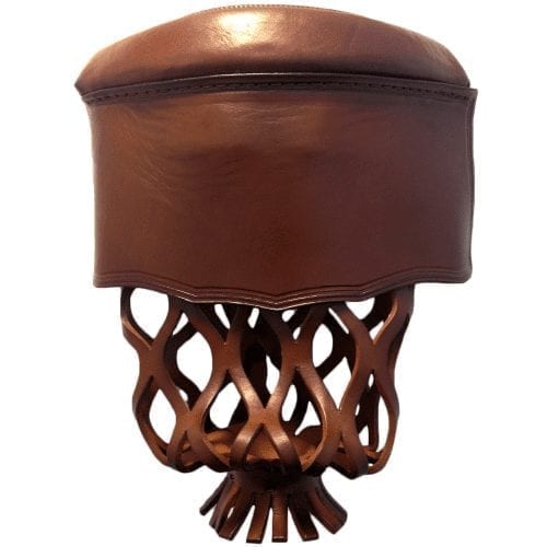 Brown Shield Leather Pool Table Pocket