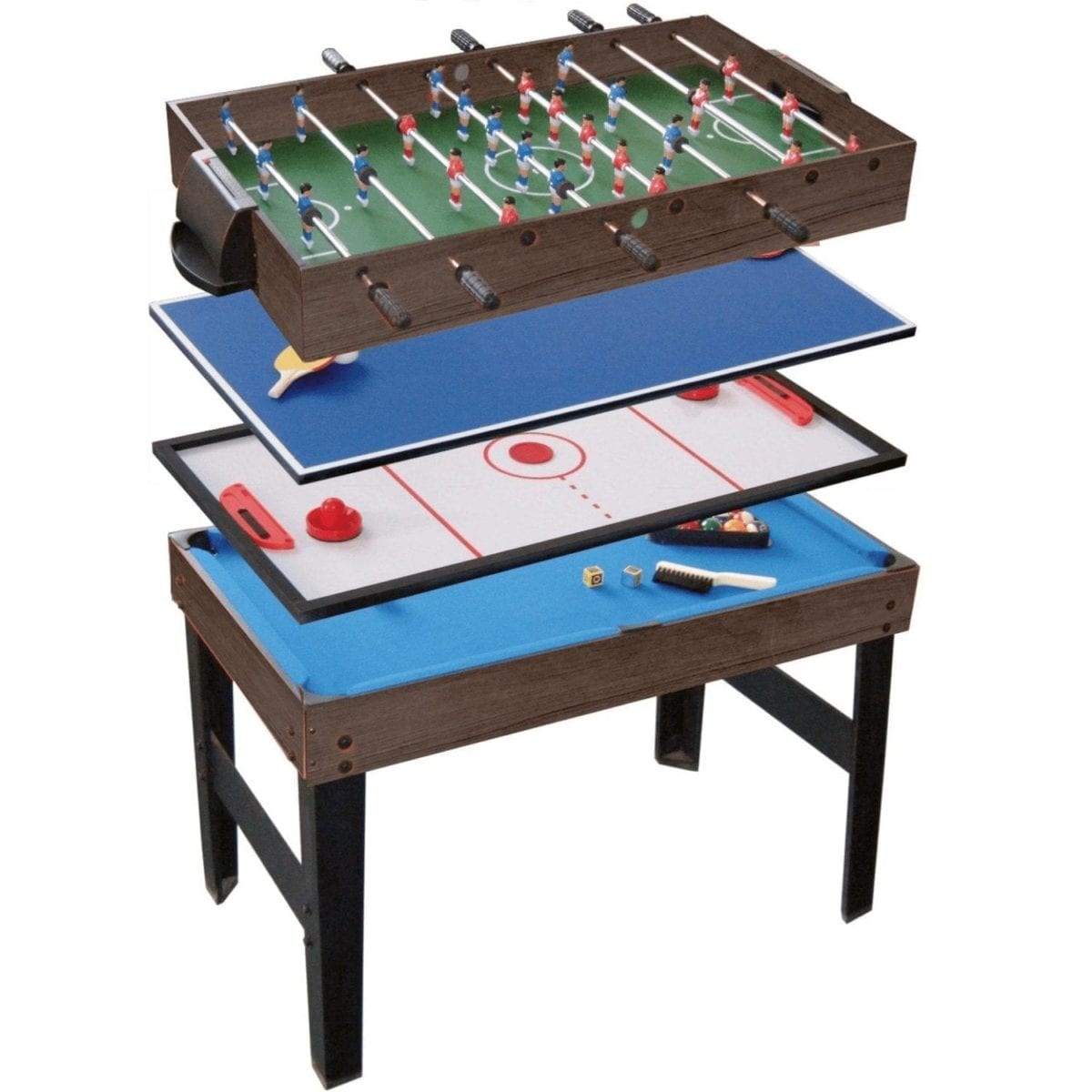 Multi-Games Table 4 In 1  Mini Pool, Push Hockey, Ping Pong, & Foosba –