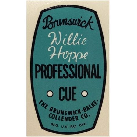Willie Hoppe Professional Cue Decal